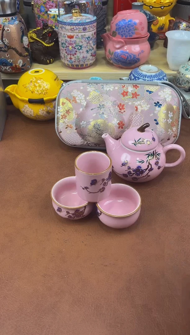 陶瓷茶具摆件旅行套组