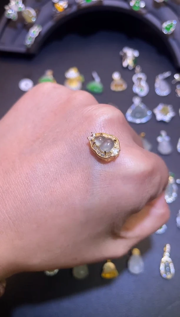 吊坠(不含链)银S925镶嵌翡翠1