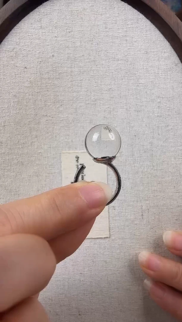 水晶戒指银S925镶嵌玄*儿纯天然水晶戒指