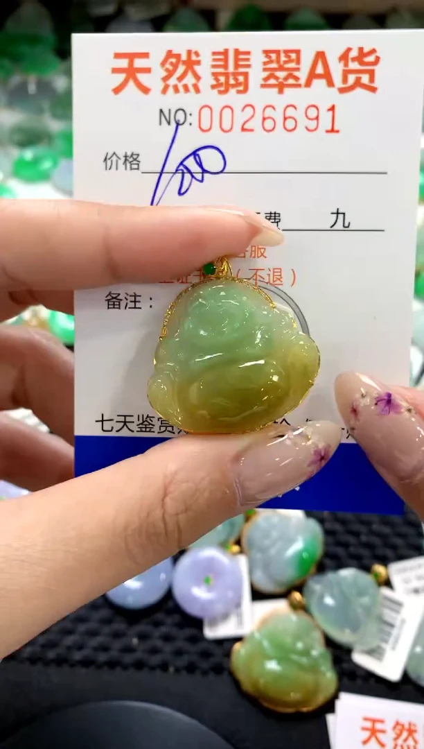 翡翠18K金镶嵌颈饰1111111111111111