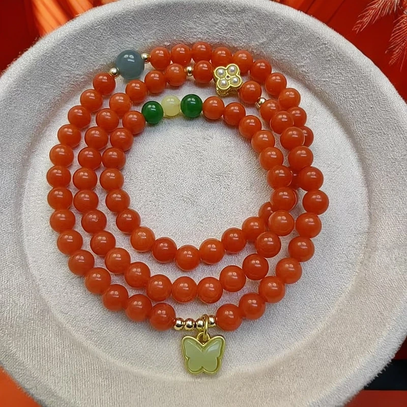 天然毕业级南红三圈满色满肉百搭珠宝NH000676001