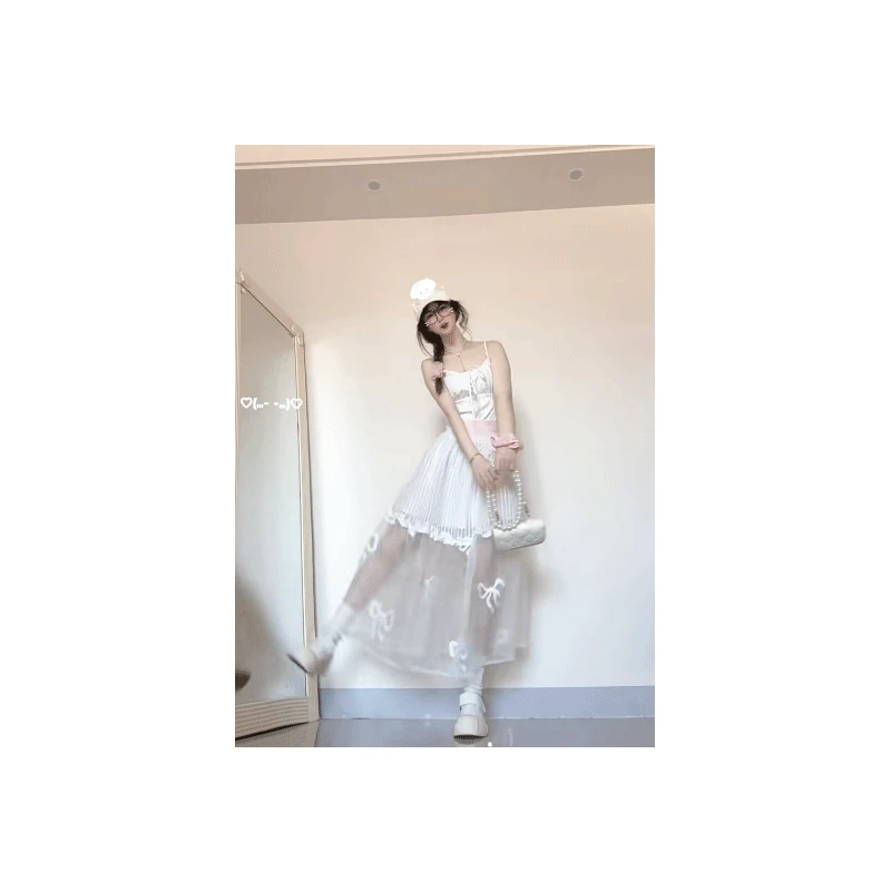 【堕落天使】法式宫廷风高级设计感气质连衣裙女新款收腰白色吊带裙