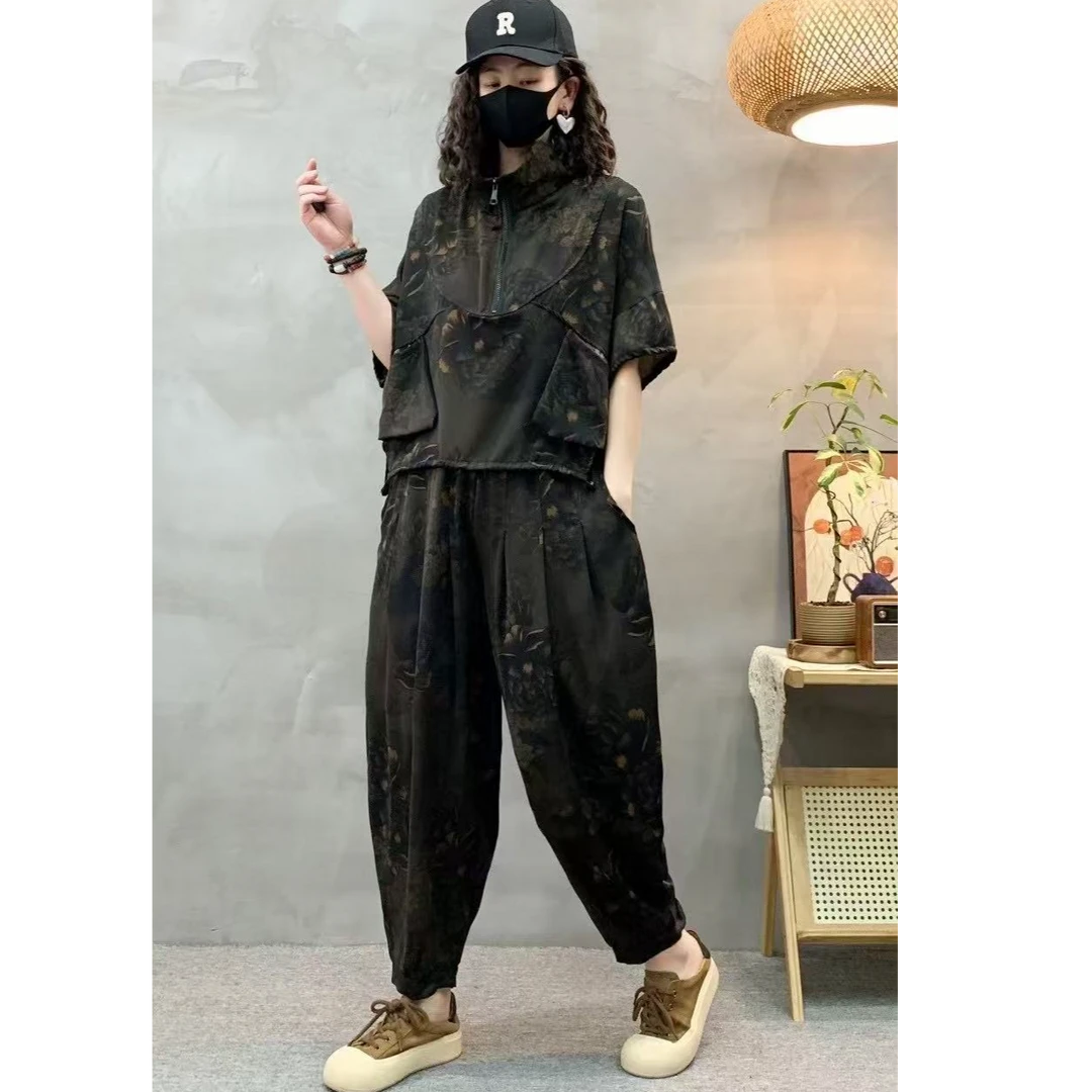 新款时尚休闲显瘦洋气百搭复古宽松【套装】