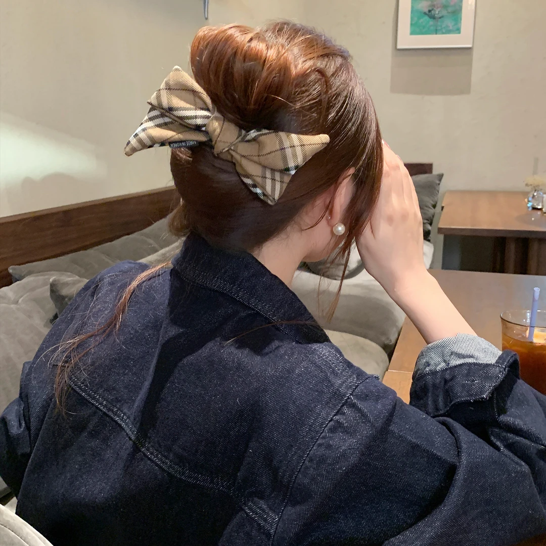 秋冬豹纹蝴蝶结鸭嘴夹发夹女一字夹懒人夹高级感盘发发饰2025新款