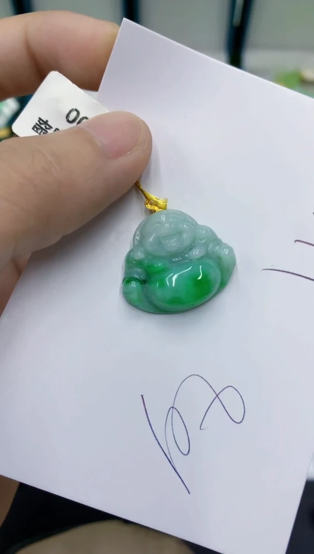 颈饰18K金镶嵌翡翠翡翠