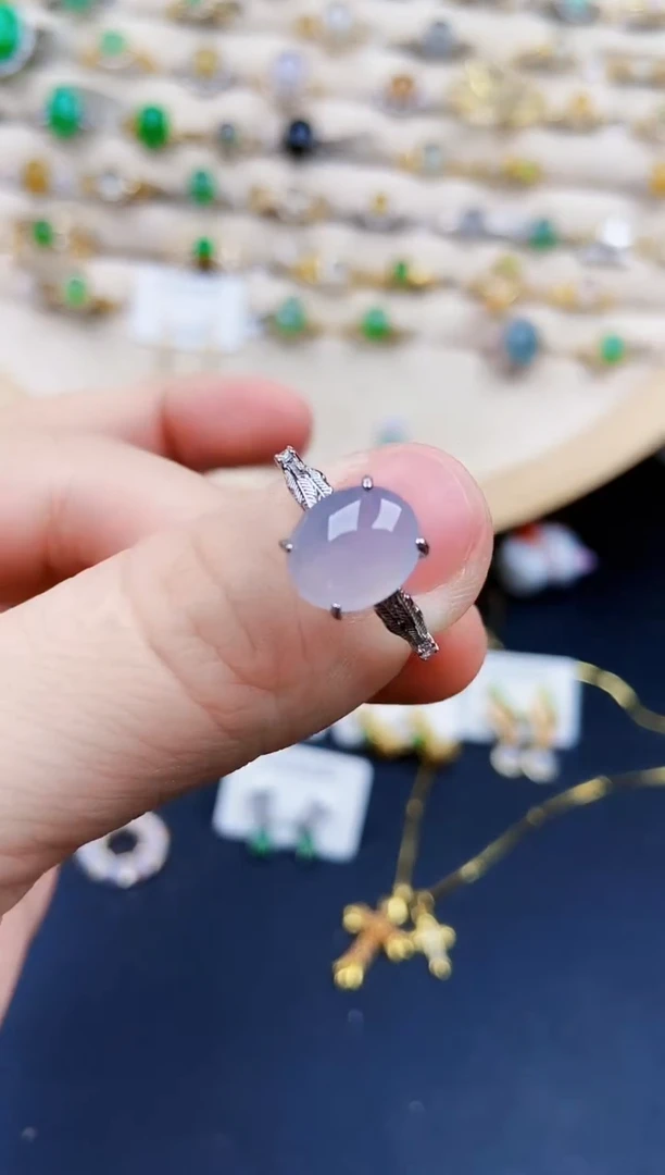 翡翠戒指银S925镶嵌21