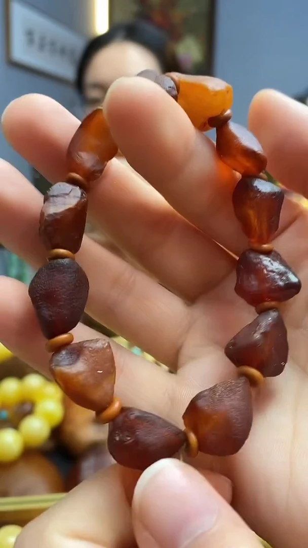 手绳琥珀未镶嵌手串