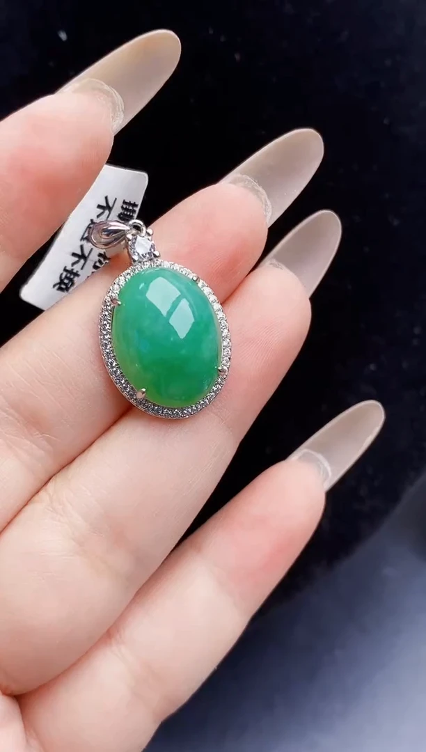 银S925镶嵌戒指翡翠0124