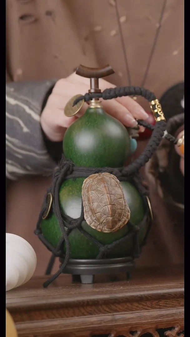 【闪购商品】285号精品天然大漆工艺防渗内胆酒葫芦~