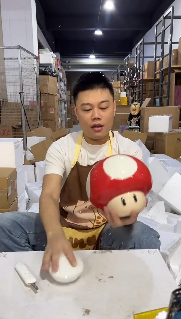 瓷片陶瓷收纳蘑菇罐