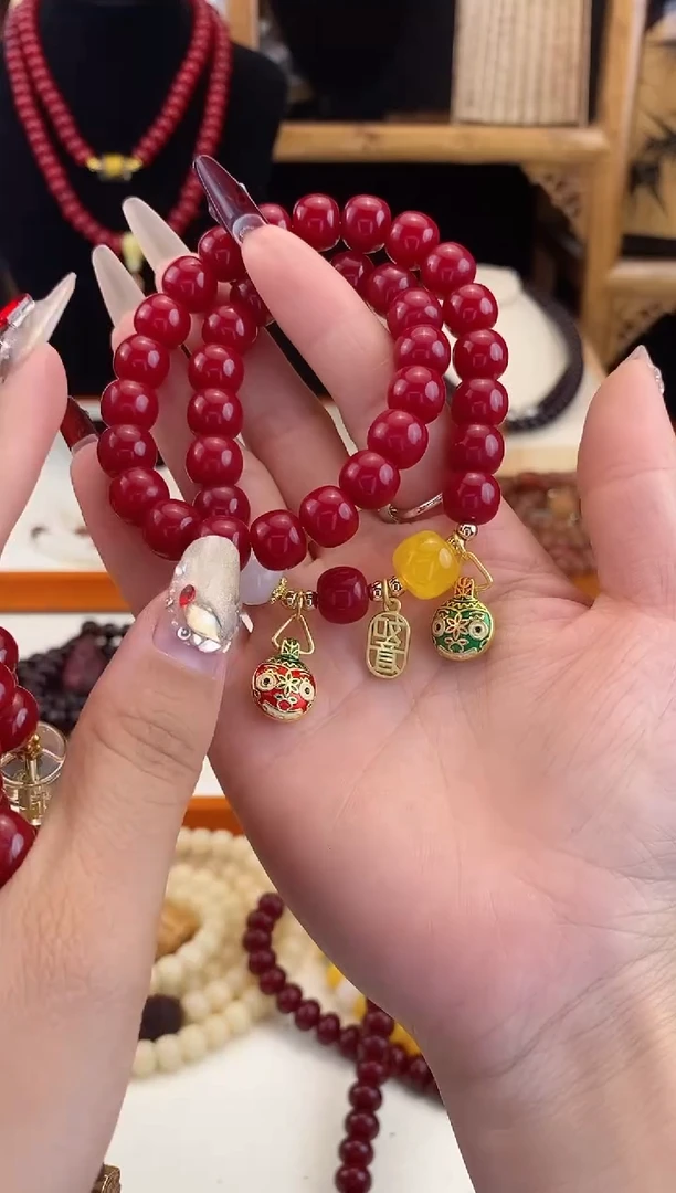 【闪购商品】菩提根/象牙果手串红色吞金兽