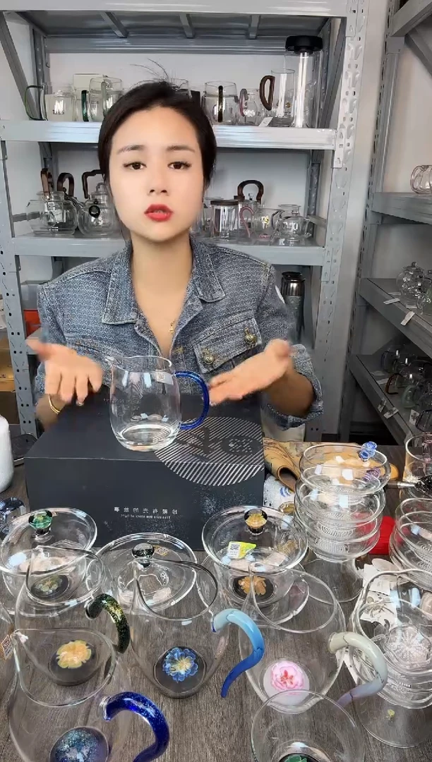 手工艺品玻璃修**真禾器 澄然宝蓝金公道杯孤品