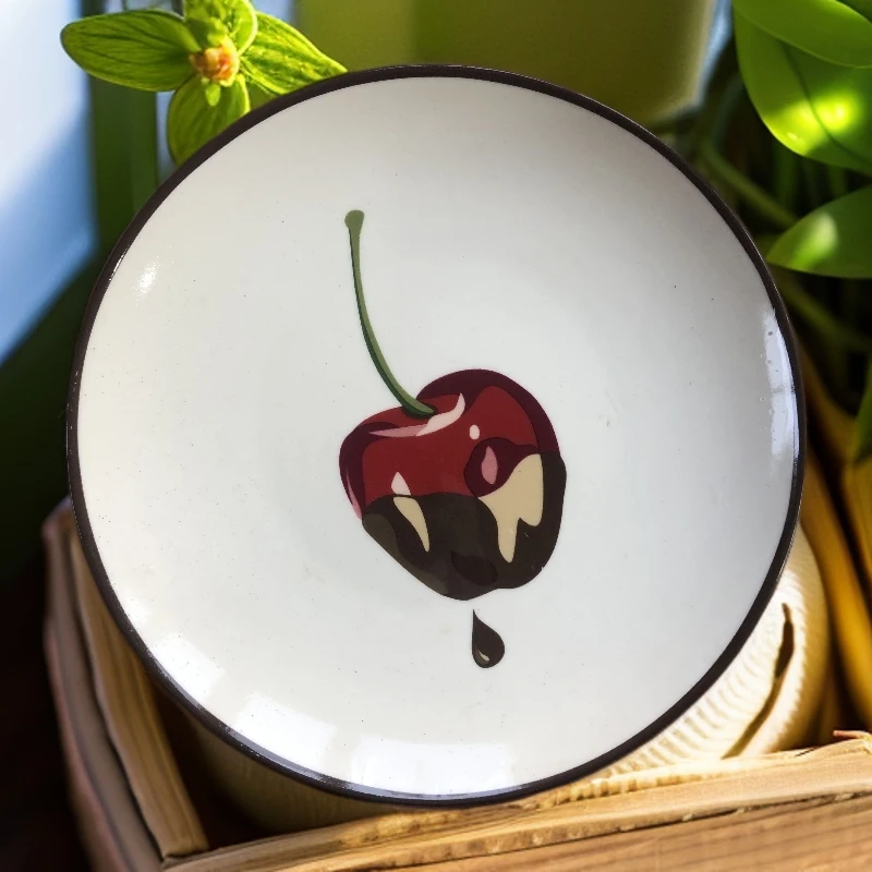 陶瓷水果花片家用菜盘口径20（微瑕追求完美者慎拍）