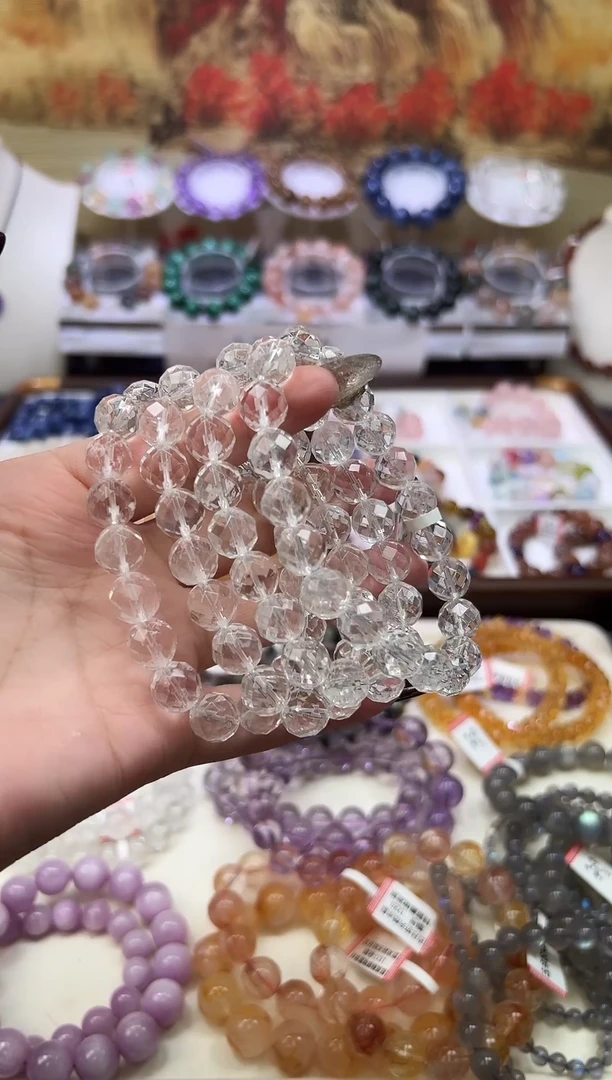 未镶嵌手串水晶刻面白水晶