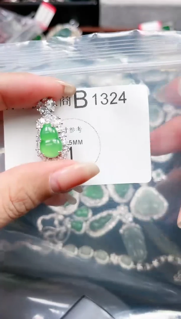 【闪购商品】翡翠颈饰未镶嵌1324赠皮绳