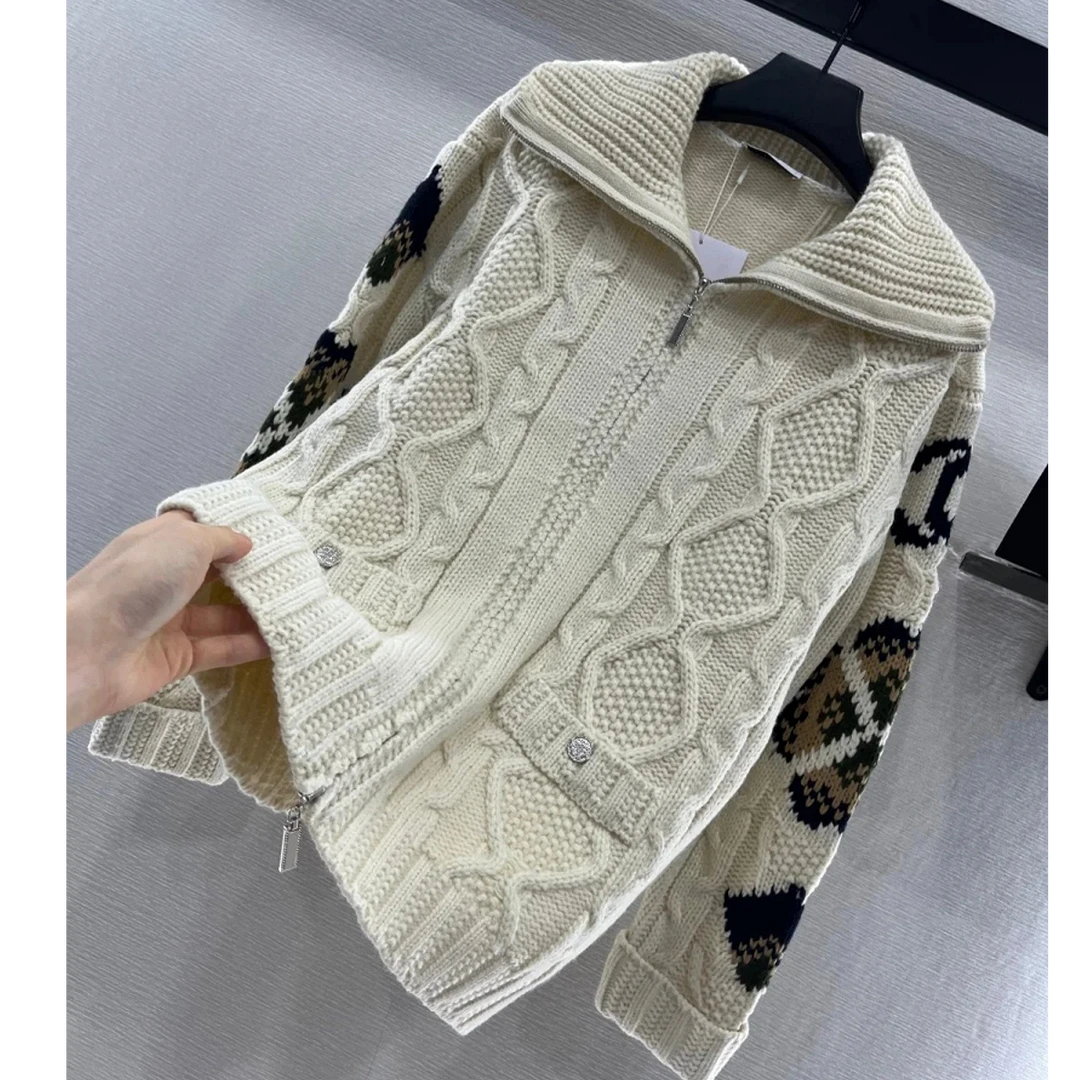 长袖针织女翻领美拉德风毛针织衫连帽韩版衫女装