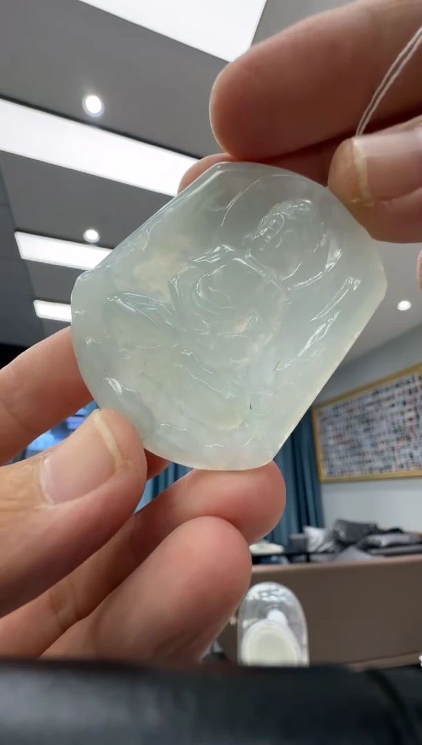 颈饰未镶嵌翡翠天然翡翠A货孤品一件