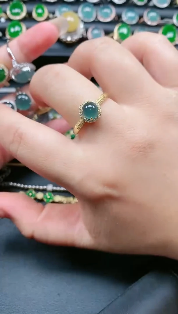 翡翠戒指银S925镶嵌11111