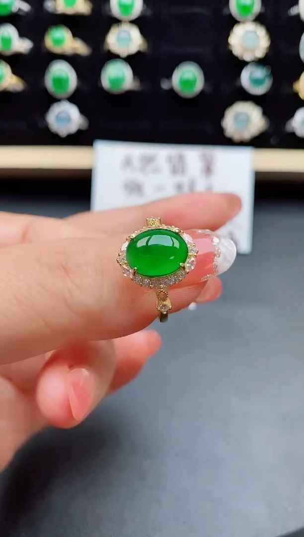 【闪购商品】翡翠戒指银S925镶嵌111111