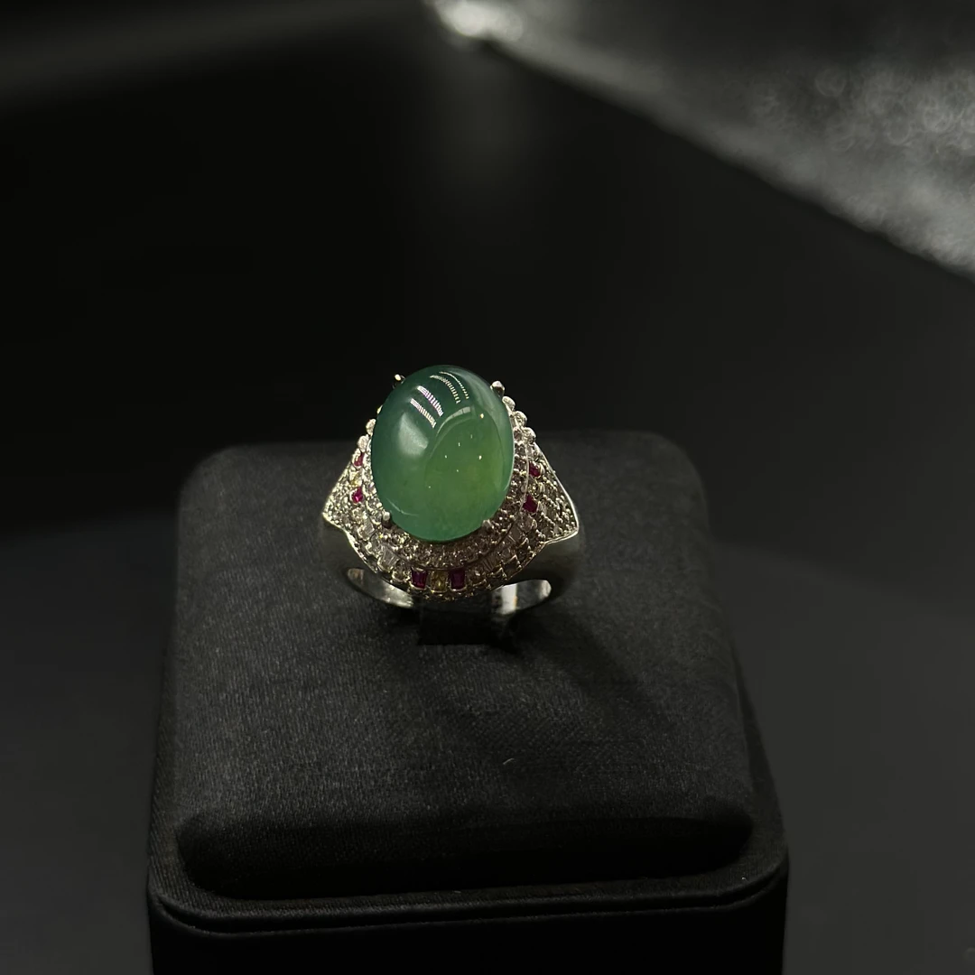 天然缅甸A货翡翠戒指