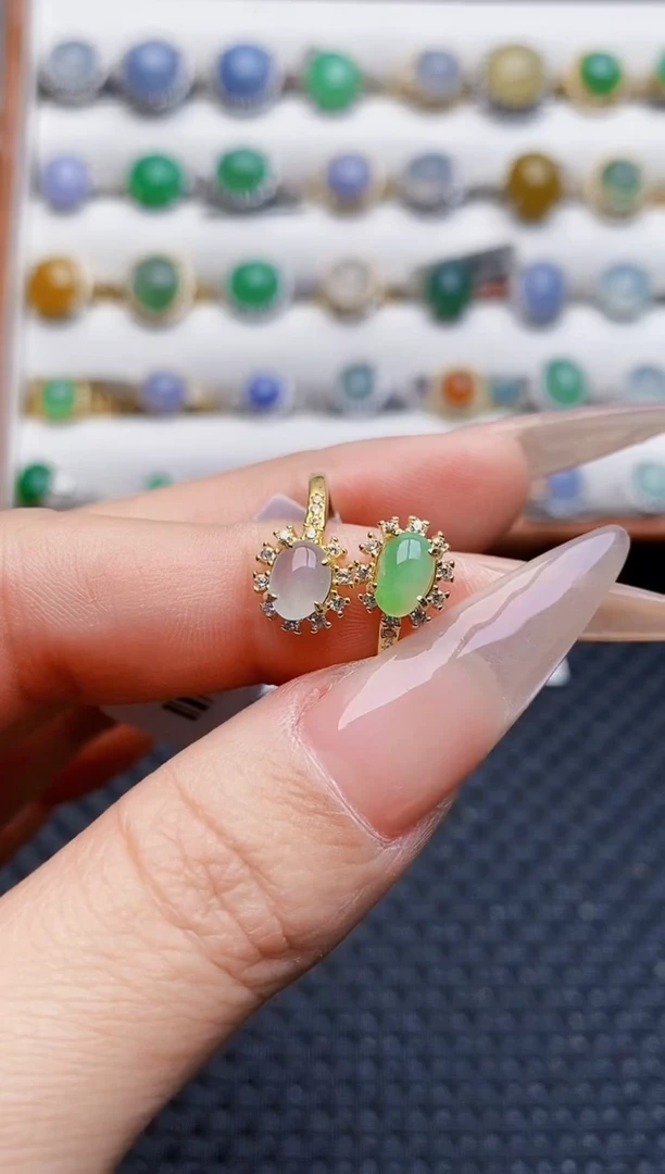 银S925镶嵌戒指翡翠2624