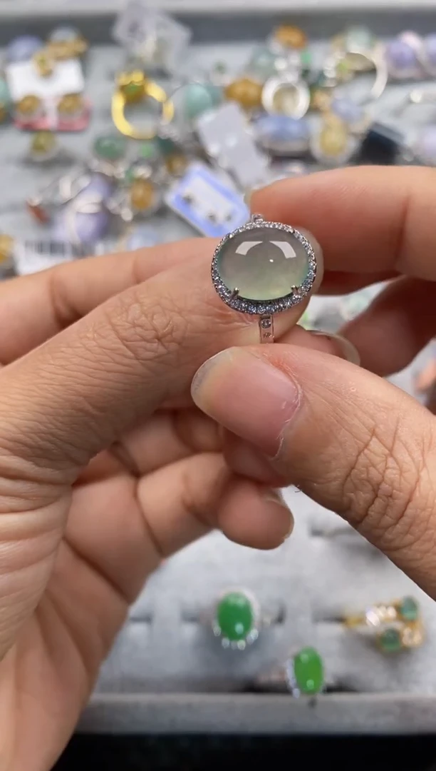 银S925镶嵌戒指翡翠111---2