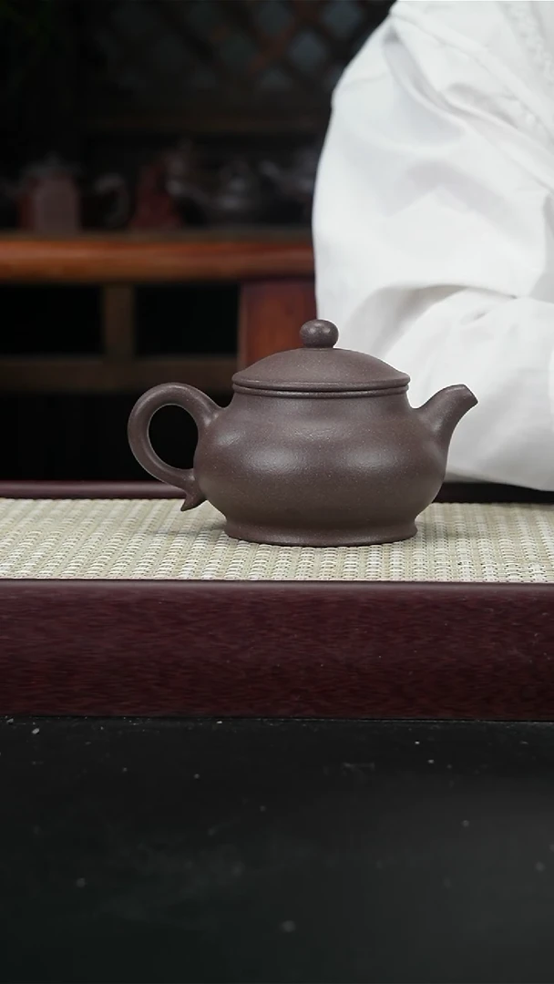 茶壶紫砂JF粗砂桃花泥 潘壶