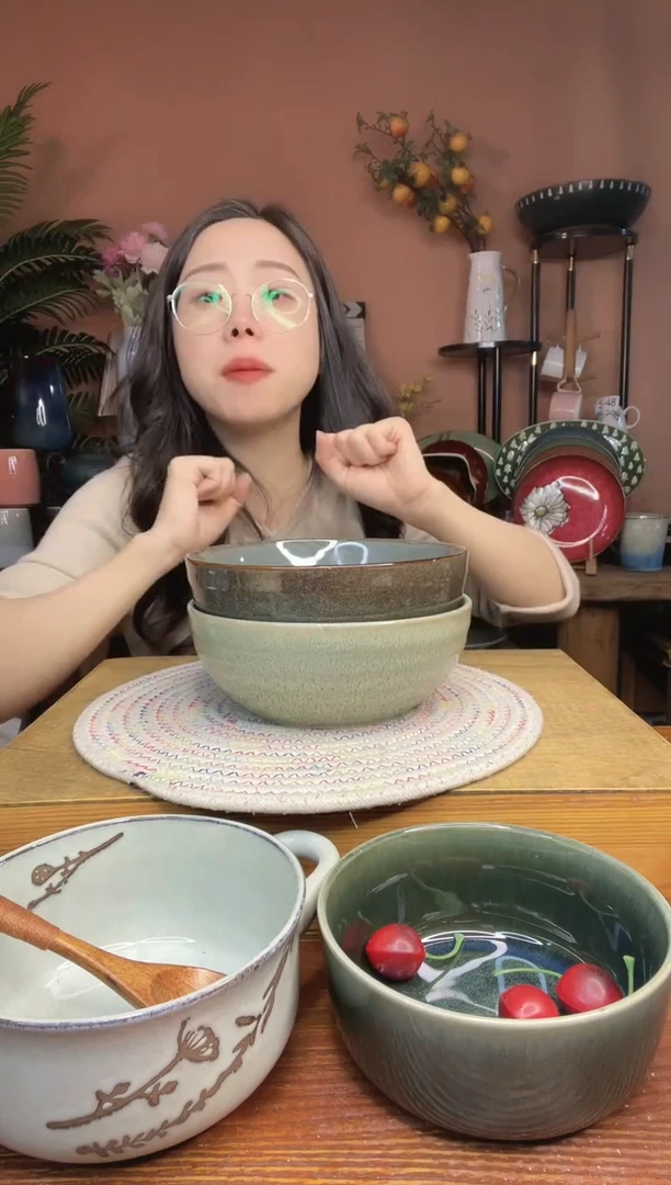 陶瓷7英寸窑变大面碗 2件 微瑕疵