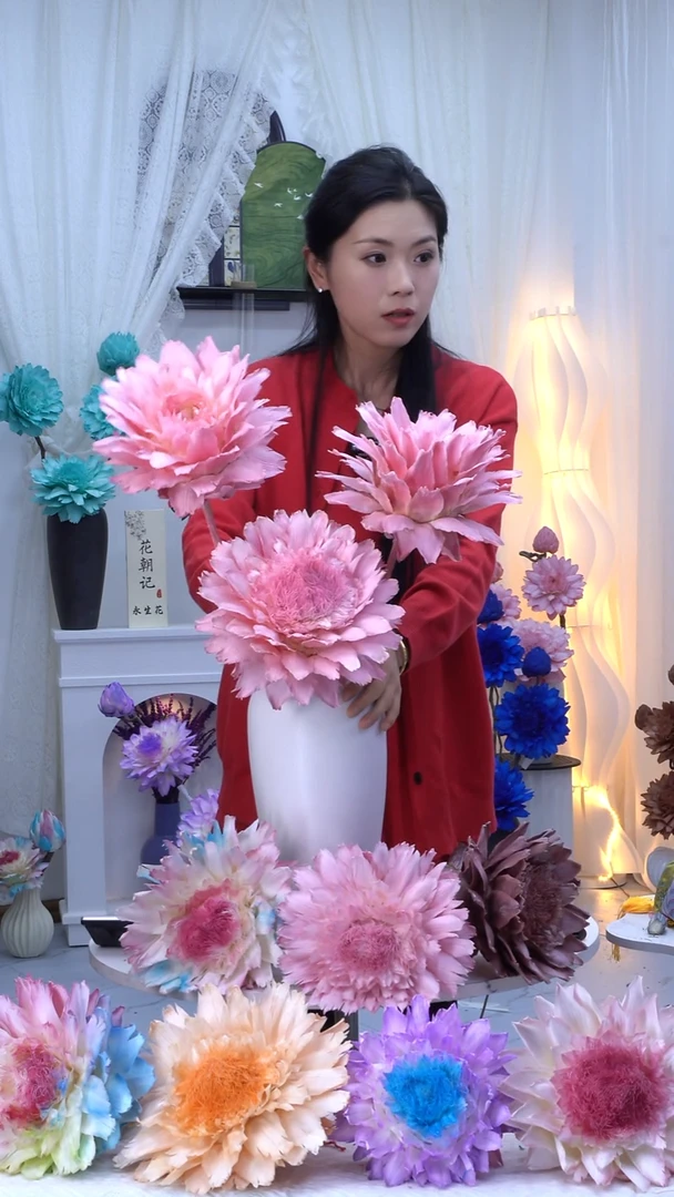 永生洋蓟樱花粉3头【微瑕】0133