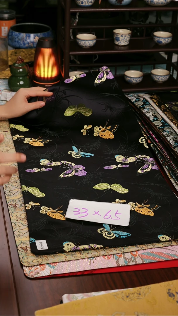 【福利梦幻蝴蝶双面】中国风干泡织锦茶席33*65