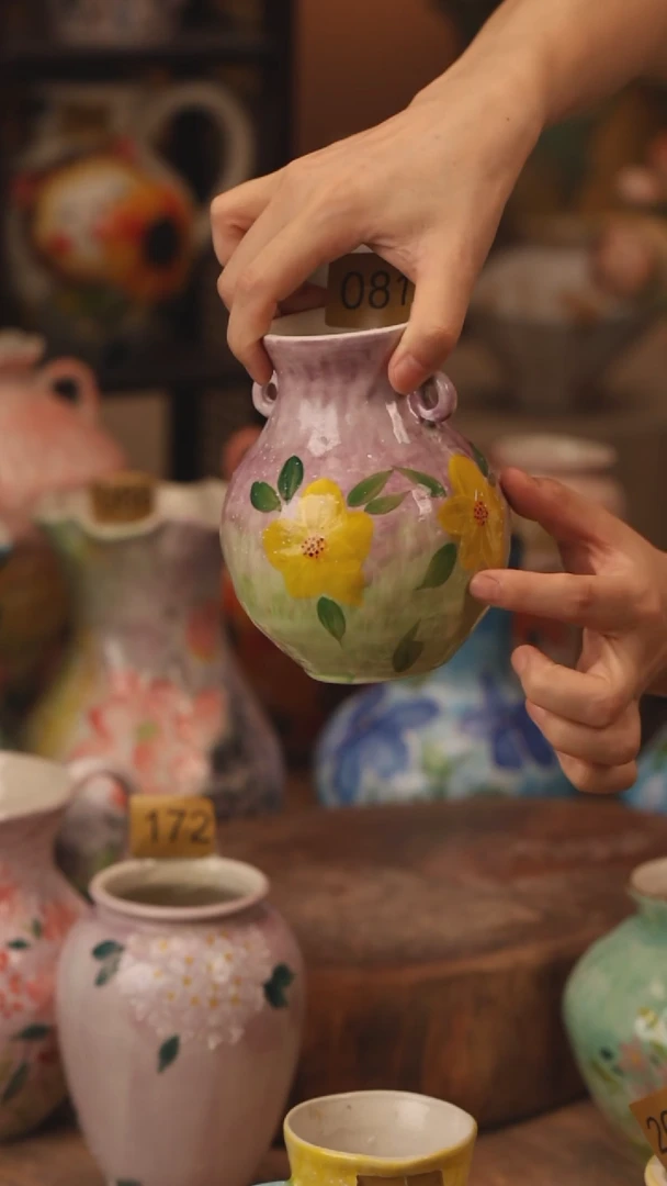 陶瓷081景德镇设计师手作花器摆件侘寂风