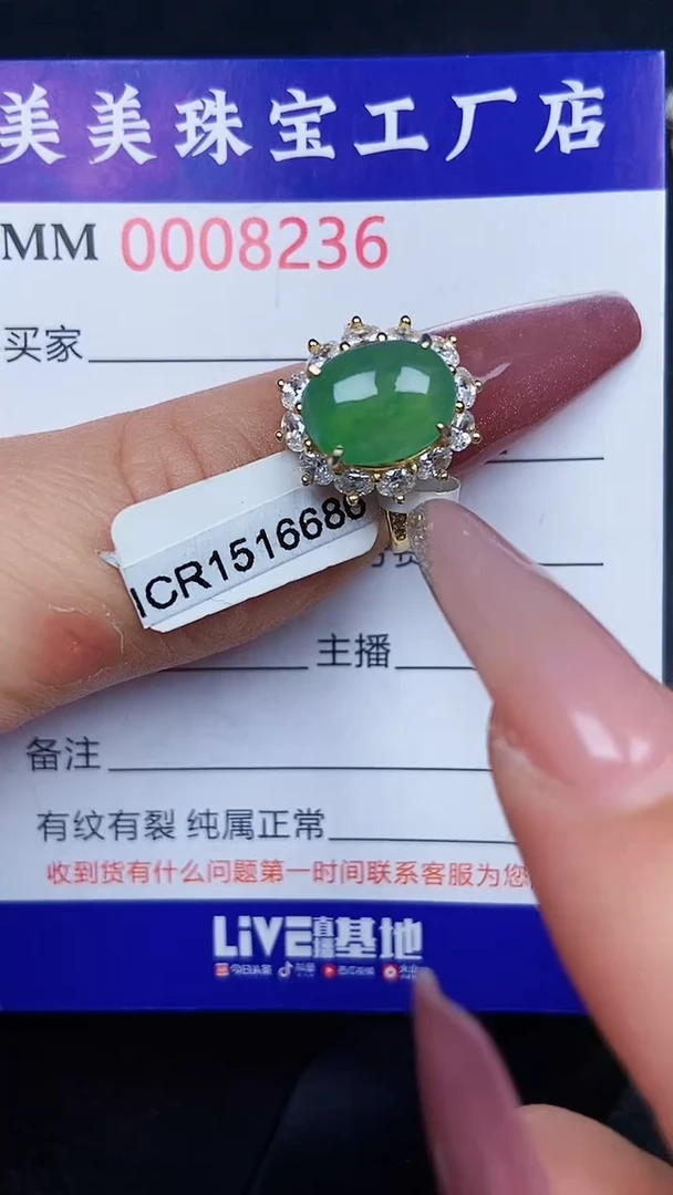 翡翠银S925镶嵌颈饰8236