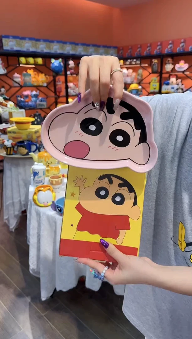 瓷片@@蜡笔小新异形陶瓷水果盘