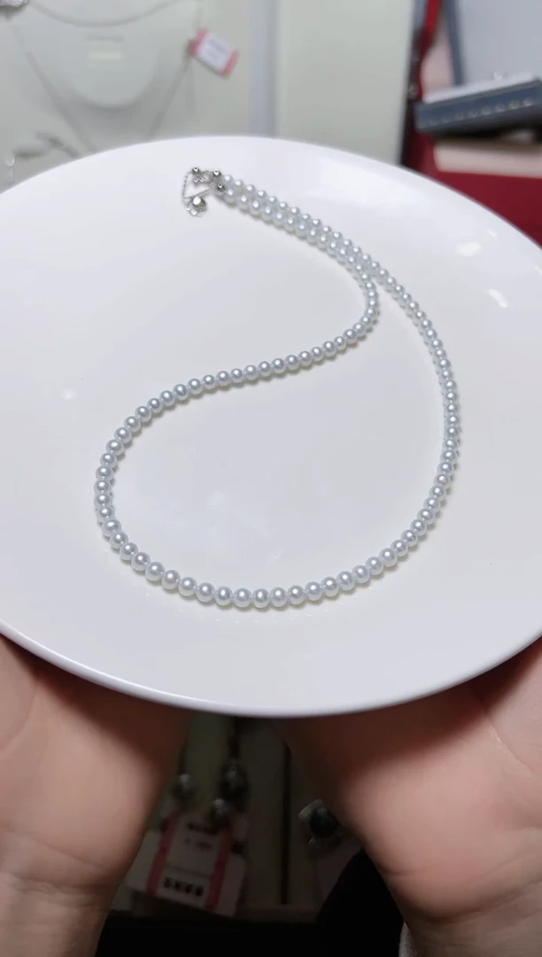 【闪购商品】淡水珍珠项链18K金镶嵌676