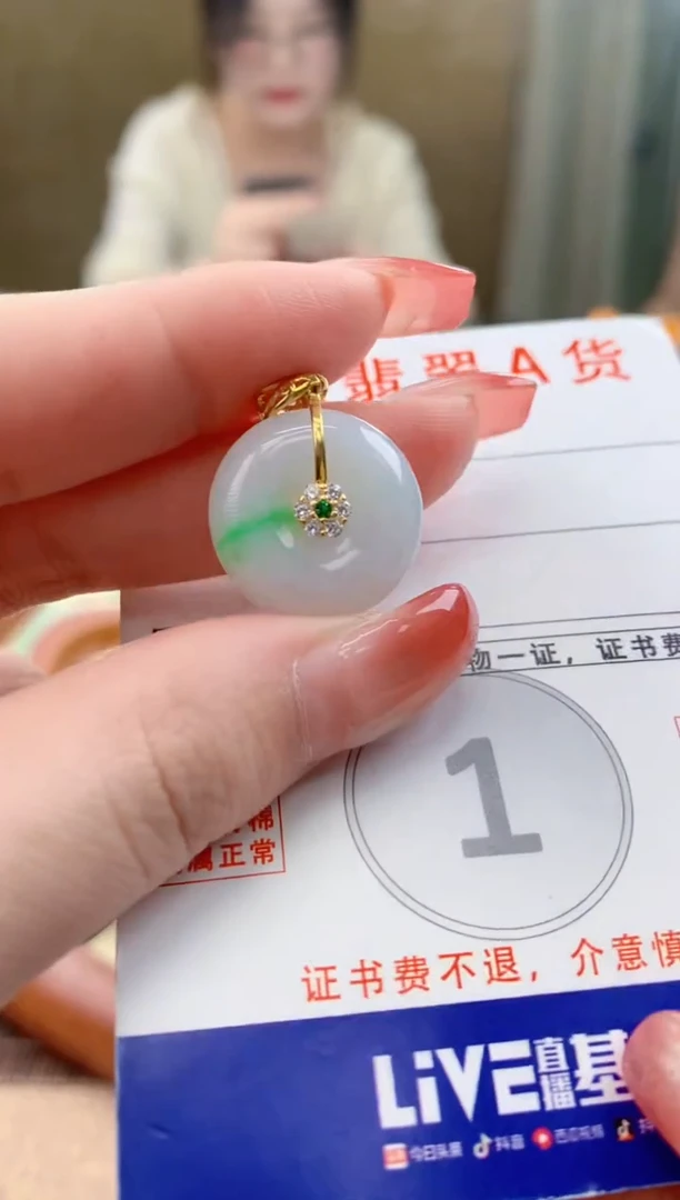 颈饰未镶嵌翡翠 天然A货翡翠挂件