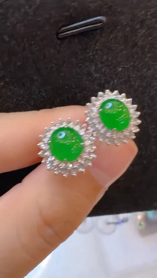 翡翠18K金镶嵌耳饰多样性团购发一件