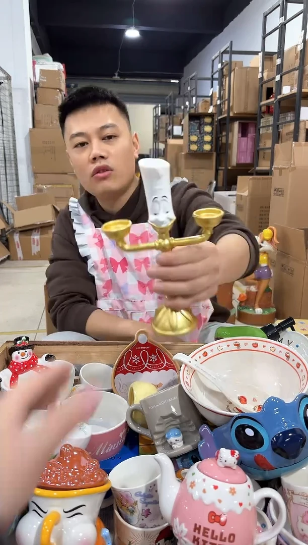 瓷片小号烛台摆件