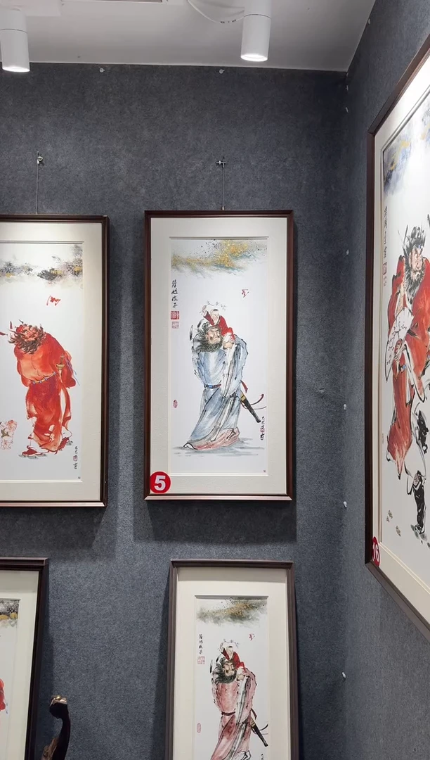 国画牛百川老师手绘40x80 钟馗护子
