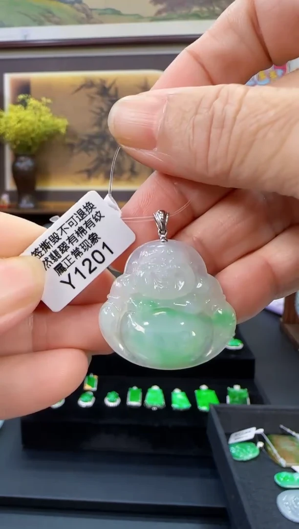 颈饰18K金镶嵌翡翠Y1201佛公