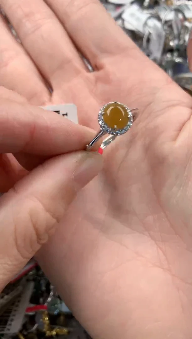 银S925镶嵌戒指翡翠101010-----7