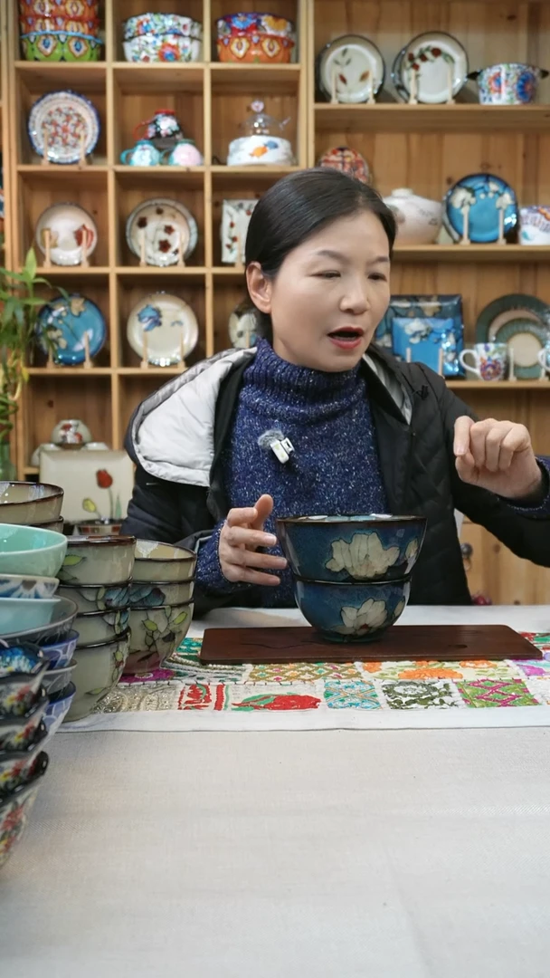 瓷片小可陶瓷一组8个米饭碗4个面碗