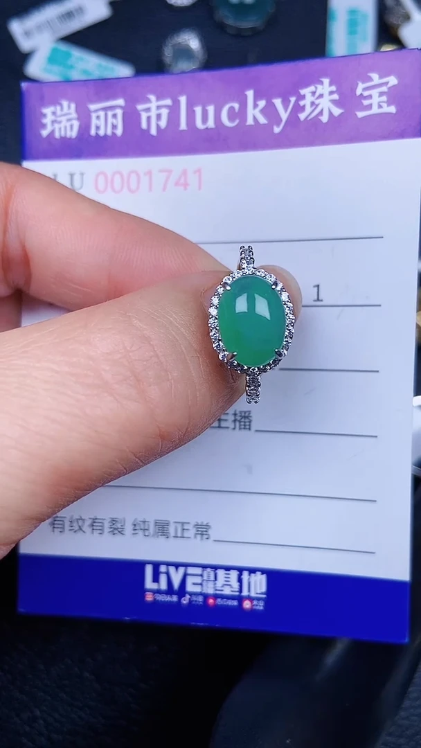 颈饰银S925镶嵌翡翠1741