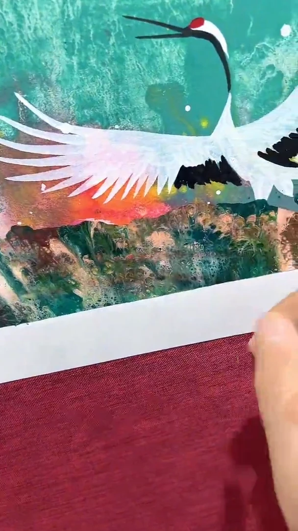 国画赵燮绘画1平尺仙鹤+书法