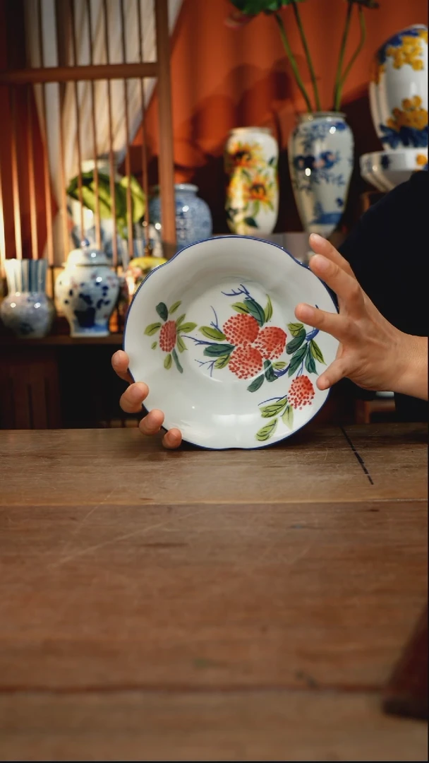 瓷片【简家甄选】景德镇设计师釉下手绘陶瓷餐具
