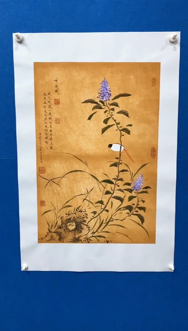 【闪购商品】国画张巨富  泥金花鸟7