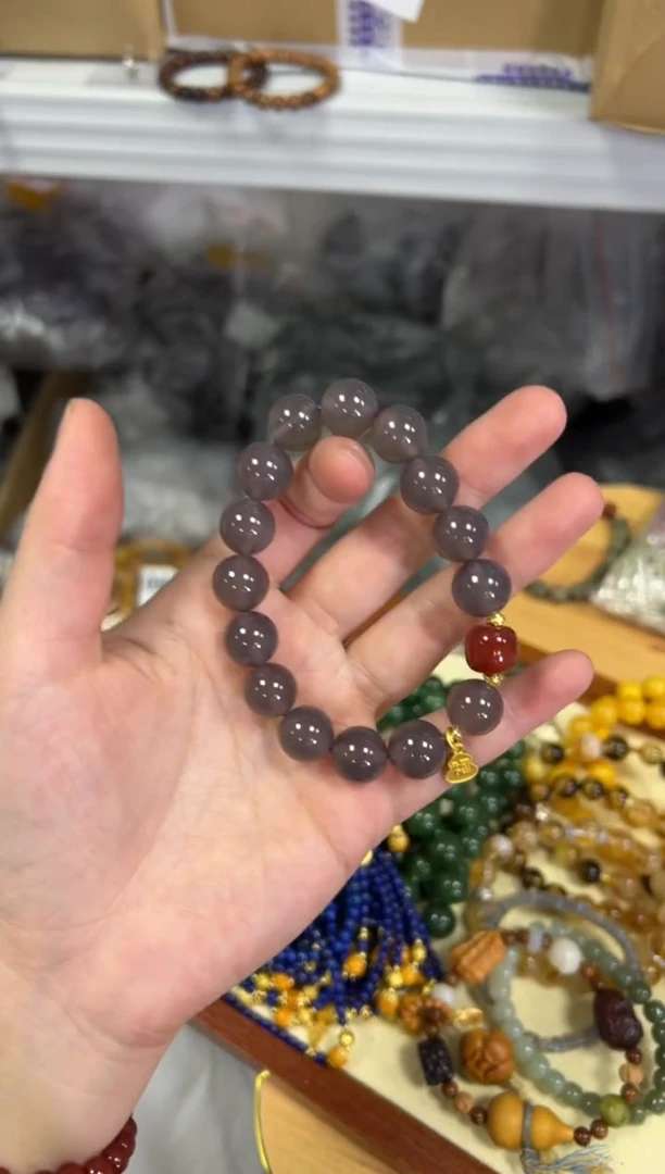 【闪购商品】玛瑙/玉髓手链未镶嵌冰烟紫玛瑙设计款手串[0562]