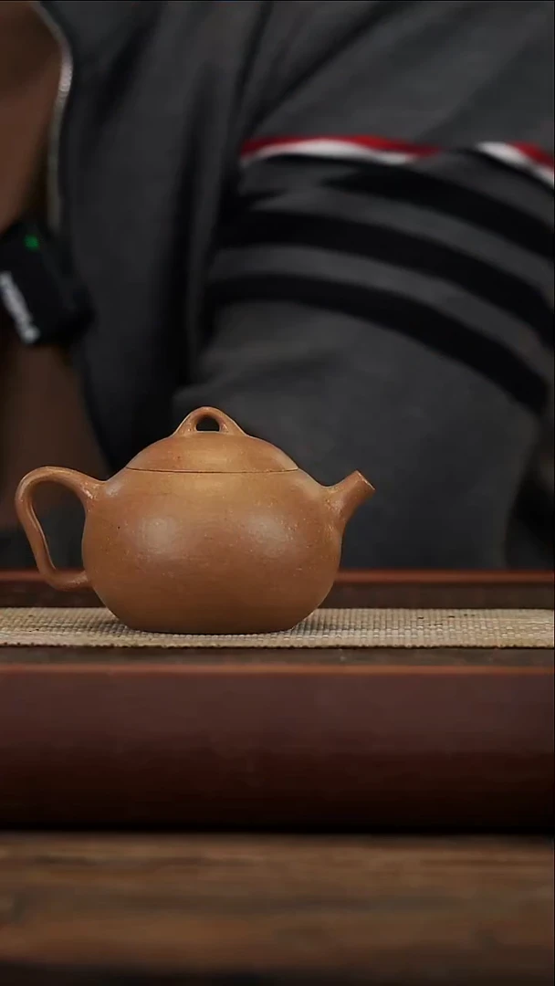 茶壶紫砂亏黄缎文旦微瑕