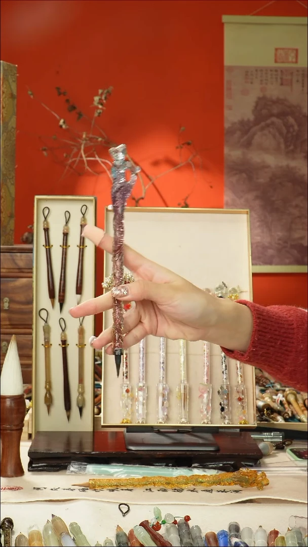 354号闪孤品高货毛笔链接 清水试笔 蘸墨不退