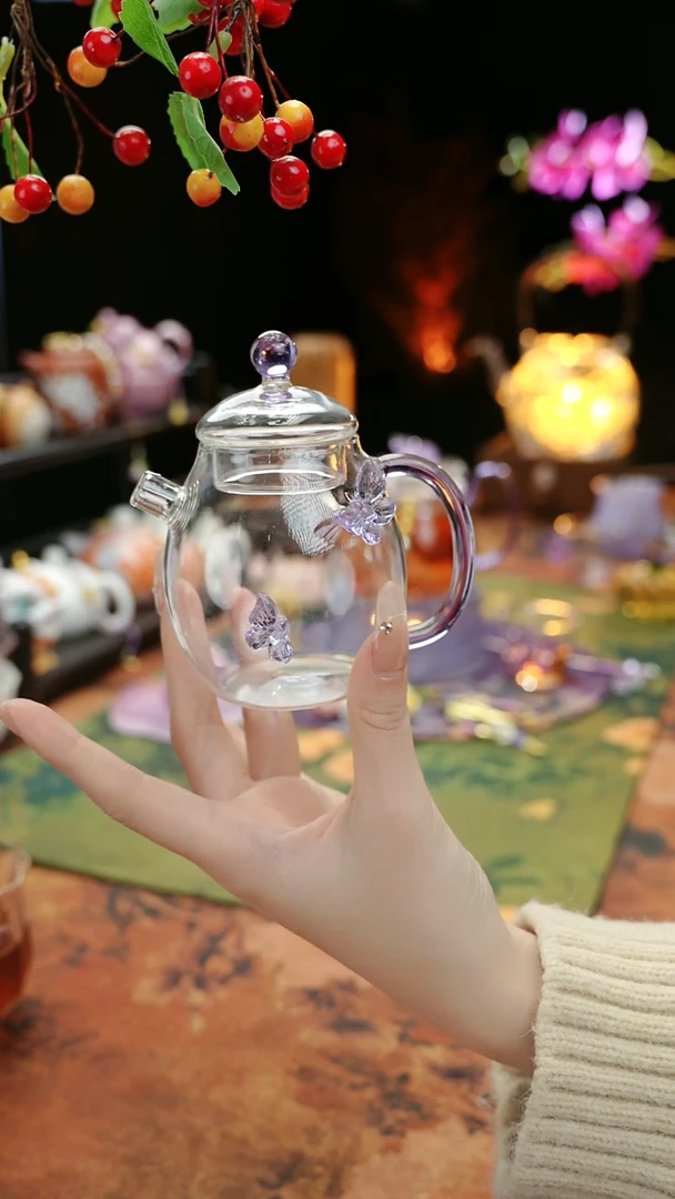 【闪购商品】紫色蝴蝶龙蛋壶150cc@@@@