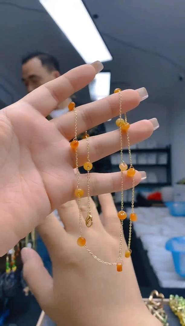 【闪购商品】翡翠耳饰合金128翡翠锁骨链